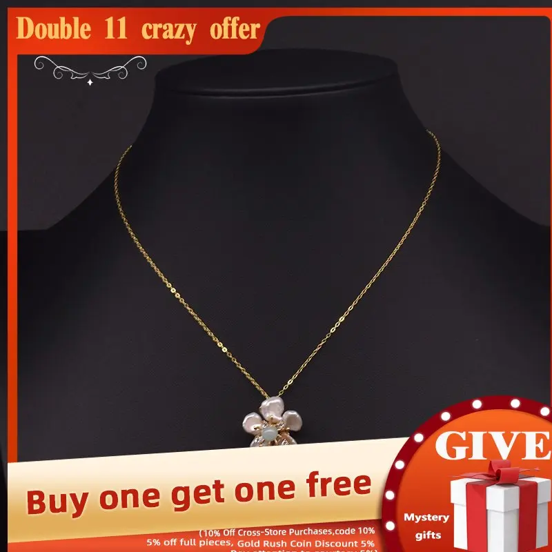 GLSEEVO Natural Baroque Pearl 925 Sterling Silver Designer Pendant Necklace For Women Party Luxury Fine Handmade Jewelry GN0221D
GLSEEVO Natural Baroque Pearl 925 Sterling Silver Designer Pendant Necklace For Women Party Luxury Fine Handmade Jewelry GN0221D