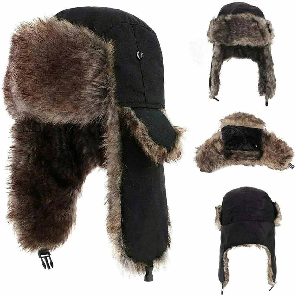 Men's Winter Trapper Aviator Trooper Earflap Warm Russian Waterproof Ski at Bomber Cap Russian Warm Ear Protectors ats
Men's Winter Trapper Aviator Trooper Earflap Warm Russian Waterproof Ski at Bomber Cap Russian Warm Ear Protectors ats