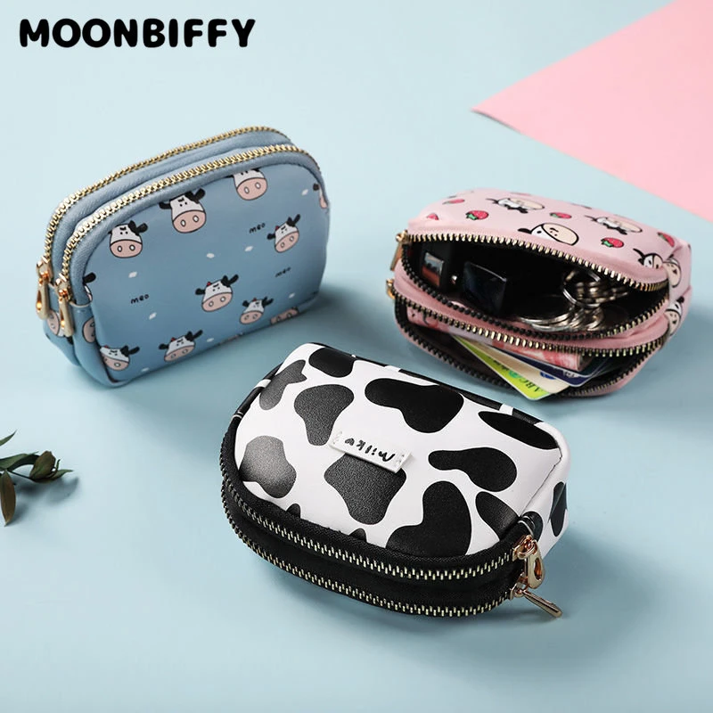 Cute Cow Pattern Coin Purse for Women Card Wallet Students Double Pocket Zipper Key Bag Portable Lipstick Bank Card Storage Bag
Cute Cow Pattern Coin Purse for Women Card Wallet Students Double Pocket Zipper Key Bag Portable Lipstick Bank Card Storage Bag