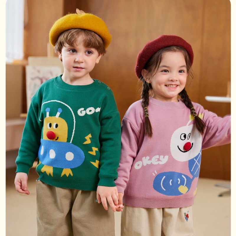 HoneyCherry Autumn and Winter Baby Cartoon Warm Sweater Cute Knitted Round Neck Padded Sweater Christmas Sweater
HoneyCherry Autumn and Winter Baby Cartoon Warm Sweater Cute Knitted Round Neck Padded Sweater Christmas Sweater