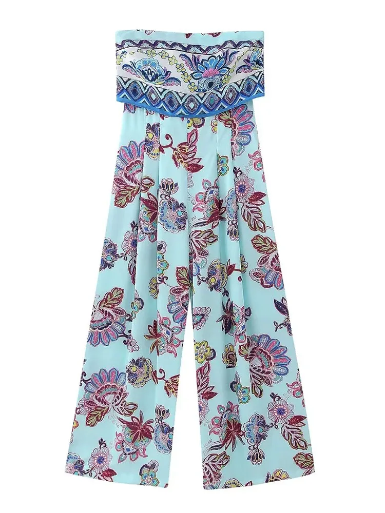 TRAF 2023 summer new women's fashion casual printed tube top jumpsuit sleeveless slim top high waist wide leg pants jumpsuit
TRAF 2023 summer new women's fashion casual printed tube top jumpsuit sleeveless slim top high waist wide leg pants jumpsuit