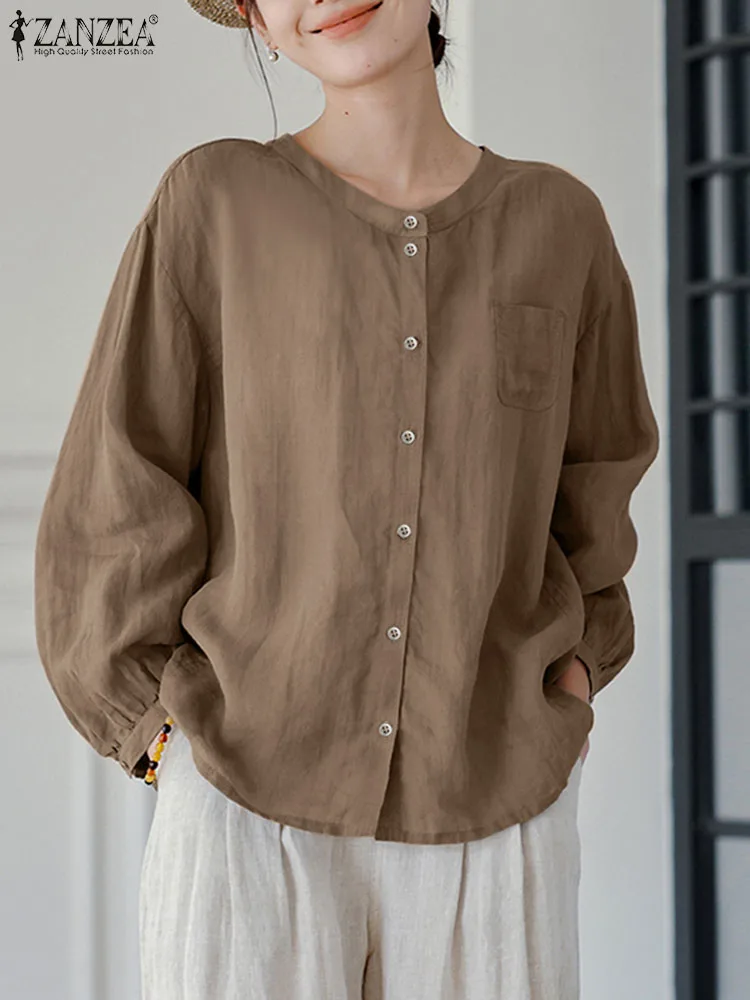 ZANZEA Fashion Women Shirt Vintage Autumn Long Sleeve O-Neck Tops Causal Loose Cotton Blusas Femme Work Holiday Blouse Mujer
ZANZEA Fashion Women Shirt Vintage Autumn Long Sleeve O-Neck Tops Causal Loose Cotton Blusas Femme Work Holiday Blouse Mujer