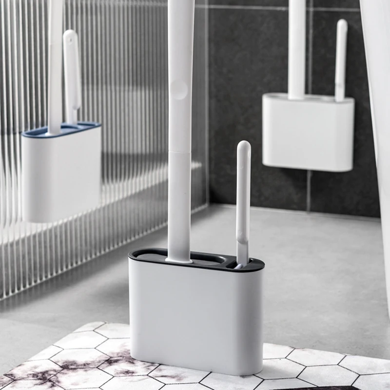 Flat Toilet Brush With Holder Set Long Handled TPR Silicone Cleaner Brushes White Grey Wall Mounted Wc Bathroom Accessories
Flat Toilet Brush With Holder Set Long Handled TPR Silicone Cleaner Brushes White Grey Wall Mounted Wc Bathroom Accessories