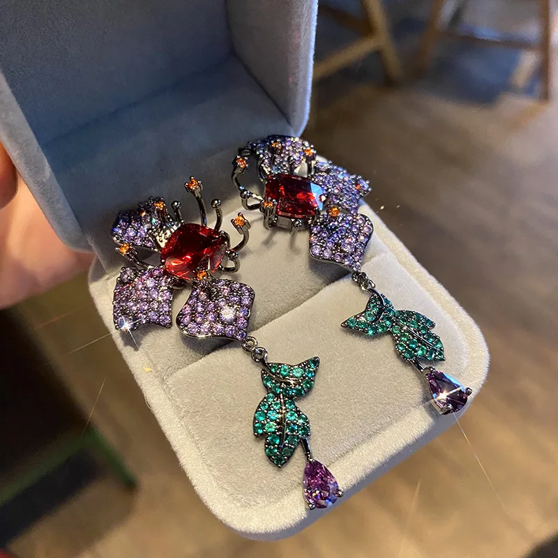 Bilincolor Trendy Purple Flower Long Drop Earring for Women Wedding Bridal
Bilincolor Trendy Purple Flower Long Drop Earring for Women Wedding Bridal