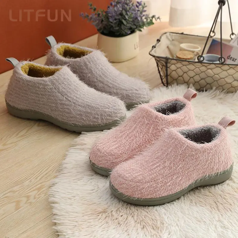 Litfun Wool Plush Women's Slippers Winter New Solid Color Warm Furry Cloud Slippers Anti-slip Comfort Home Casual Mute Shoe 2023
Litfun Wool Plush Women's Slippers Winter New Solid Color Warm Furry Cloud Slippers Anti-slip Comfort Home Casual Mute Shoe 2023