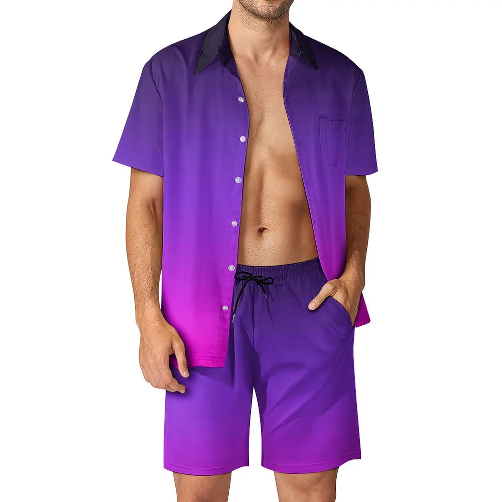 Ombre Men Sets Black Violet and Pink Casual Shorts Summer Streetwear Beachwear Shirt Set Short Sleeves Design Oversized Suit
Ombre Men Sets Black Violet and Pink Casual Shorts Summer Streetwear Beachwear Shirt Set Short Sleeves Design Oversized Suit