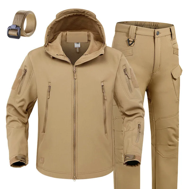 Outdoor Sharkskin Warm Suit Special Soldiers Camouflage Plush and Thick Coat Autumn and Winter Soft Shell Large HiKing Jakets 
Outdoor Sharkskin Warm Suit Special Soldiers Camouflage Plush and Thick Coat Autumn and Winter Soft Shell Large HiKing Jakets