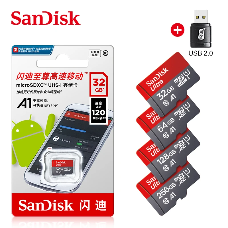 100% Original SanDisk Micro SD Card 32GB 64GB 128GB 256GB 16GB Ultra TF card Class 10 Memory Card Flash Cards microSD for Phone
100% Original SanDisk Micro SD Card 32GB 64GB 128GB 256GB 16GB Ultra TF card Class 10 Memory Card Flash Cards microSD for Phone