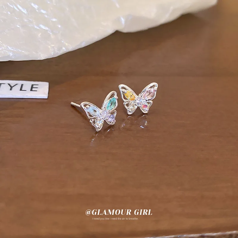 Silver Needle Color Diamond Set Zircon Butterfly Earrings Korean Small Fresh Design Ins Style Versatile Female
Silver Needle Color Diamond Set Zircon Butterfly Earrings Korean Small Fresh Design Ins Style Versatile Female