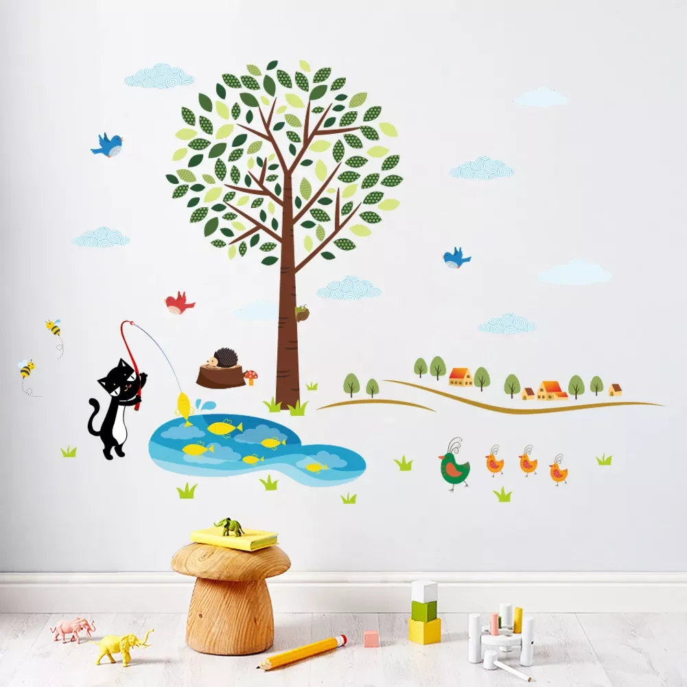 Cat Fishing Wall Stickers For Kids Room Bedroom Decoration Diy Animal Thems Walls Mural Art Pvc Poster Home Decal
Cat Fishing Wall Stickers For Kids Room Bedroom Decoration Diy Animal Thems Walls Mural Art Pvc Poster Home Decal