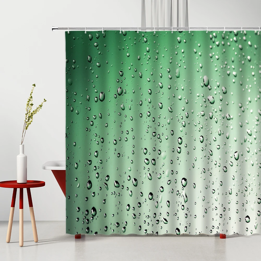

Raindrops Bubble Shower Curtain Water Drop Blue Color Background Bathroom Decor Modern Creative Waterproof Fabric Bath Curtains
