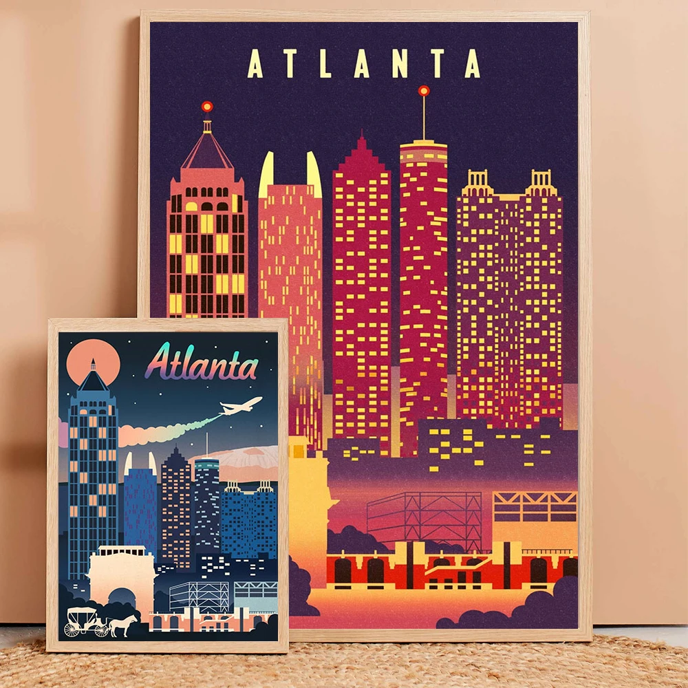 Atlanta Urban Scenery Retro Travel Poster And Prints Georgia Neon Skyline Landscape Wall Art Home Decoration Canvas Painting
Atlanta Urban Scenery Retro Travel Poster And Prints Georgia Neon Skyline Landscape Wall Art Home Decoration Canvas Painting