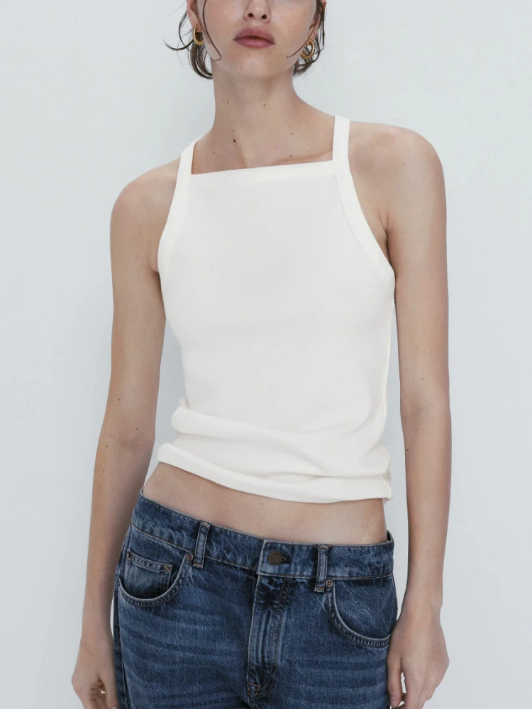 MD Women's Summer New Straight Collar Crossover Straps Ribbed Tops Slim Fit Cross Sling with Cotton Ribbed Top Vest T-shirt
MD Women's Summer New Straight Collar Crossover Straps Ribbed Tops Slim Fit Cross Sling with Cotton Ribbed Top Vest T-shirt