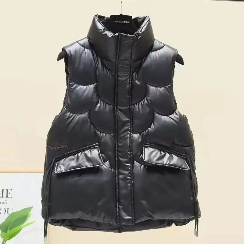 Winter Thickened Down Cotton Vest Women's Waistcoat Korean Loose Casual Sleeveless Short Stand Collar Vest Jacket Female
Winter Thickened Down Cotton Vest Women's Waistcoat Korean Loose Casual Sleeveless Short Stand Collar Vest Jacket Female