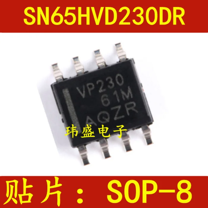 10 шт./лот SN65HVD230DR VP230 CAN SOP-8 8 
10 шт./лот SN65HVD230DR VP230 CAN SOP-8 8