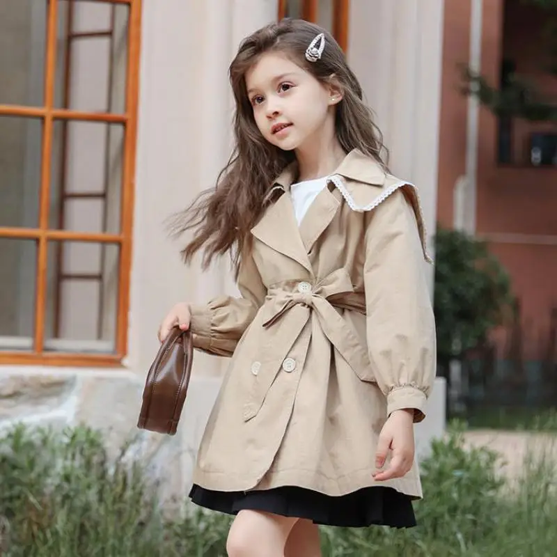 3-14y Teen Girls Long Trench Coats Lace New Fashion England Style Windbreaker Jacket For Girls Spring Autumn Children's Clothing
3-14y Teen Girls Long Trench Coats Lace New Fashion England Style Windbreaker Jacket For Girls Spring Autumn Children's Clothing