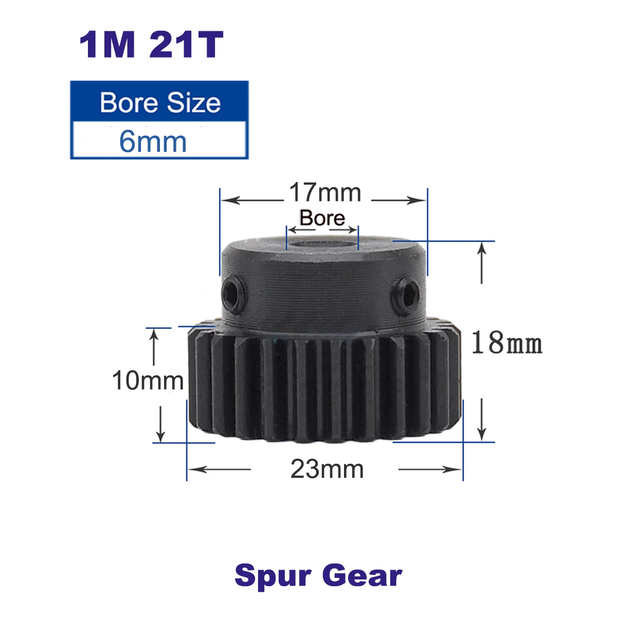 1pcs Metal Spur Gear Pinion Motor Gear Metal Gear for Motor 45# Steel Material 1M 21T 27T 29T 31T 33T Bore Size 6mm Blackening
1pcs Metal Spur Gear Pinion Motor Gear Metal Gear for Motor 45# Steel Material 1M 21T 27T 29T 31T 33T Bore Size 6mm Blackening