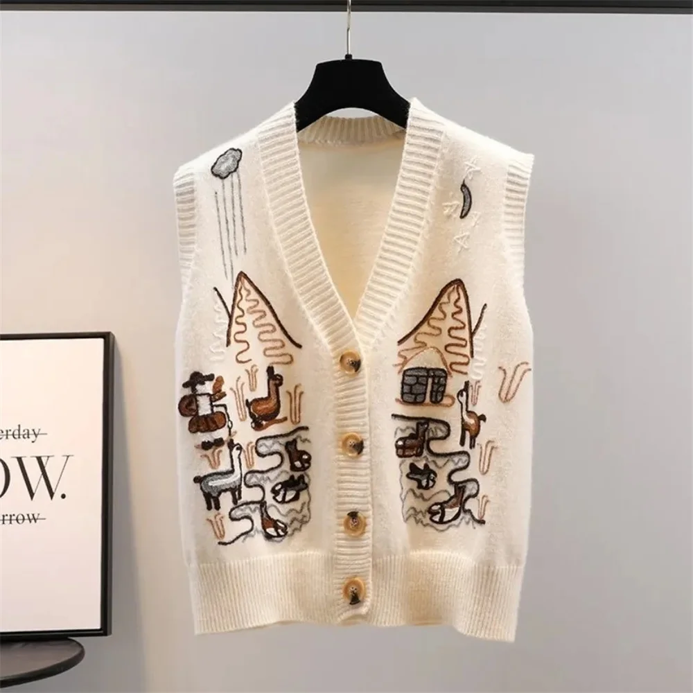 Autumn Sweater Knitted Vest Korean Top For Women Clothing Oversize Vintage Sleeveless Korean Fashion Harajuku V-neck Cardigans
Autumn Sweater Knitted Vest Korean Top For Women Clothing Oversize Vintage Sleeveless Korean Fashion Harajuku V-neck Cardigans