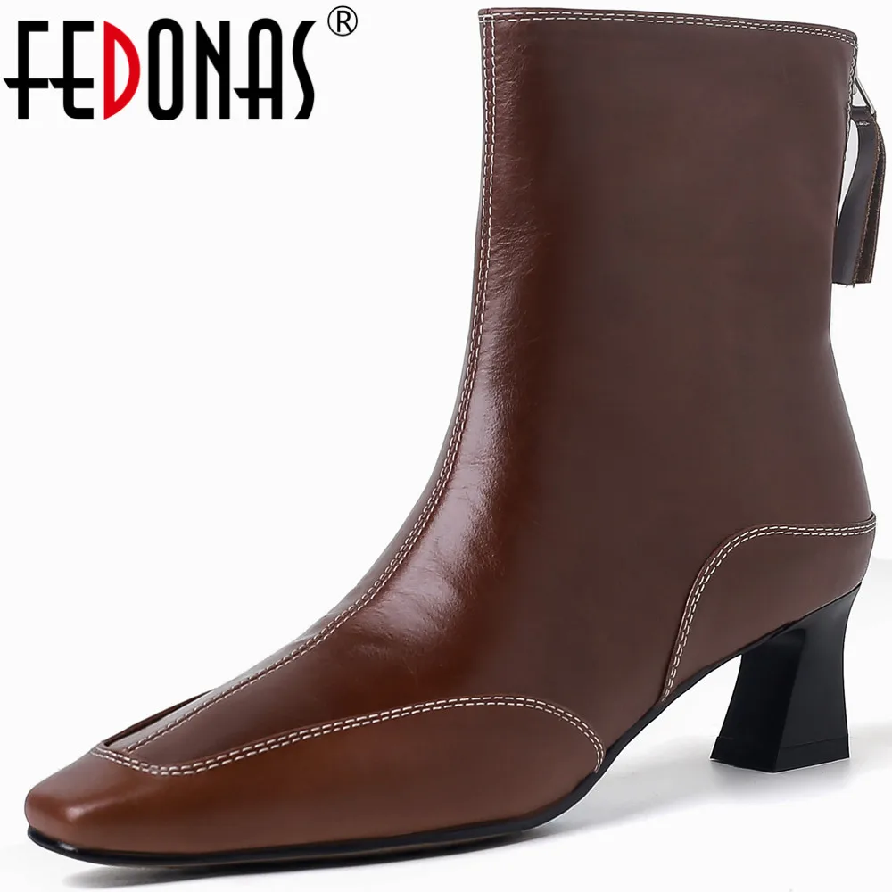 FEDONAS Autumn Winter Vintage Women Ankle Boots Square Toe Back Zipper Retro Shoes Woman Genuine Leather Short Boots Office Lady
FEDONAS Autumn Winter Vintage Women Ankle Boots Square Toe Back Zipper Retro Shoes Woman Genuine Leather Short Boots Office Lady