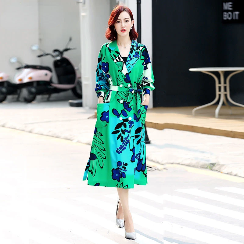 Women Trench Coat Fashion Long Sleeve Double-Breasted Mid-Length Printed Coat for Women
Women Trench Coat Fashion Long Sleeve Double-Breasted Mid-Length Printed Coat for Women