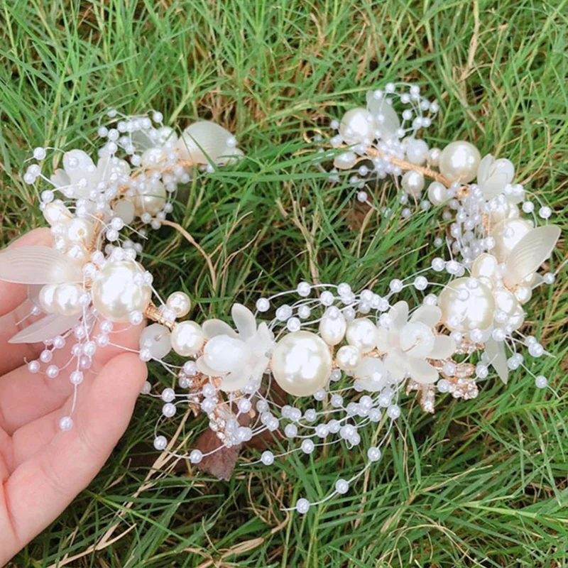 Bridal Headband Pearl Hair Headdress Flower Wreath Bride Garland Head Hoop Wedding Headbands Hair Jewelry
Bridal Headband Pearl Hair Headdress Flower Wreath Bride Garland Head Hoop Wedding Headbands Hair Jewelry