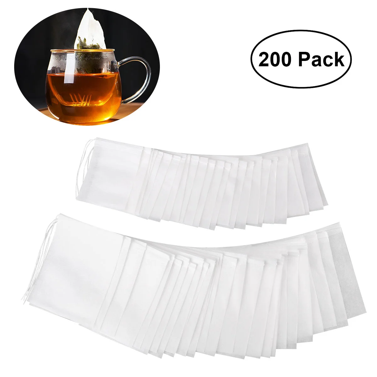 100pcs Drawstring Tea Bag Disposable Empty Tea Infuser for Powder Loose Leaf Tea Herbs
100pcs Drawstring Tea Bag Disposable Empty Tea Infuser for Powder Loose Leaf Tea Herbs
