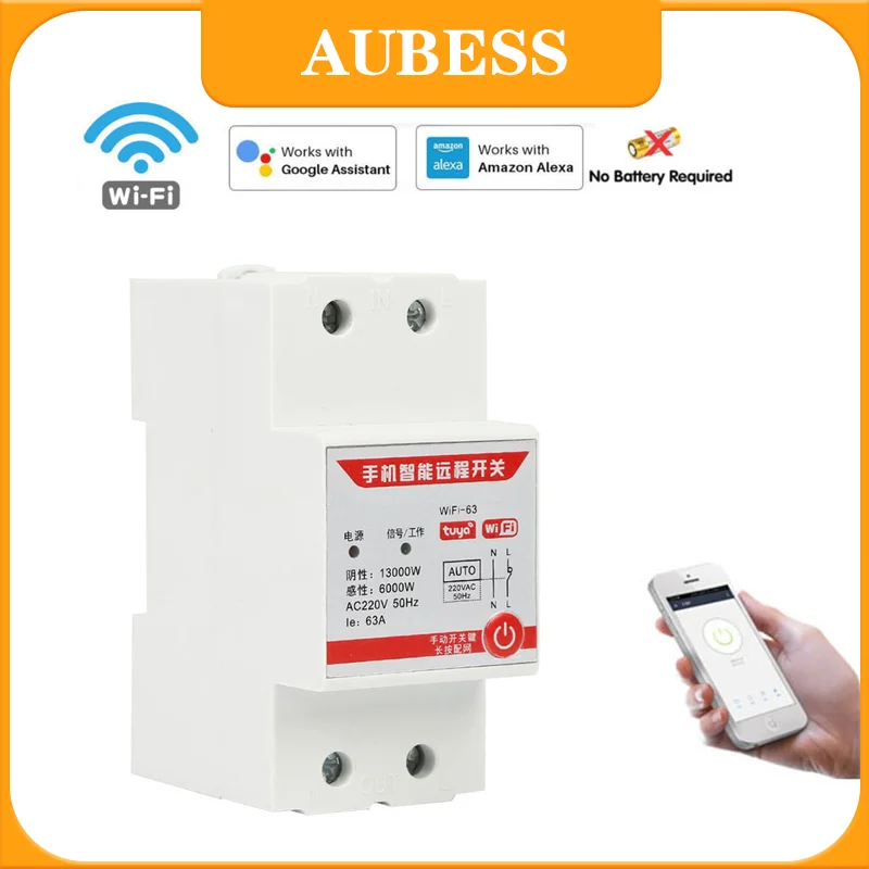 Tuya WiFi Smart Power Energy Meter Consumption Voltmeter Din Rail Single-phase Remote Control Switch Smart Life Alexa Google
Tuya WiFi Smart Power Energy Meter Consumption Voltmeter Din Rail Single-phase Remote Control Switch Smart Life Alexa Google
