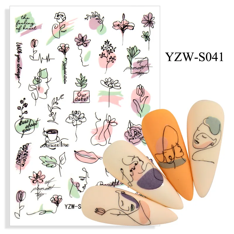Geometric Abstract Line Face Nail Sticker Charms Fruit Decal Face Makeup Designer Glue for False Nail Art Decorations Accessori
Geometric Abstract Line Face Nail Sticker Charms Fruit Decal Face Makeup Designer Glue for False Nail Art Decorations Accessori