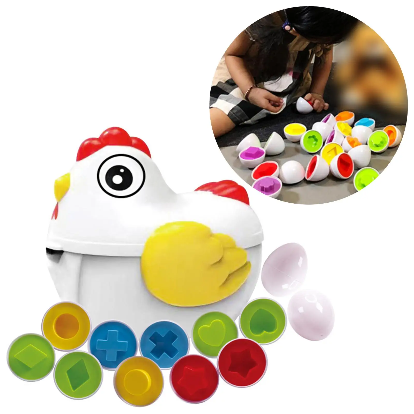 12x Educational Matching Eggs Toy Novelty Gift Stem Toy Sorting Chicken Toddler Toys for Shape and Color Recognition
12x Educational Matching Eggs Toy Novelty Gift Stem Toy Sorting Chicken Toddler Toys for Shape and Color Recognition