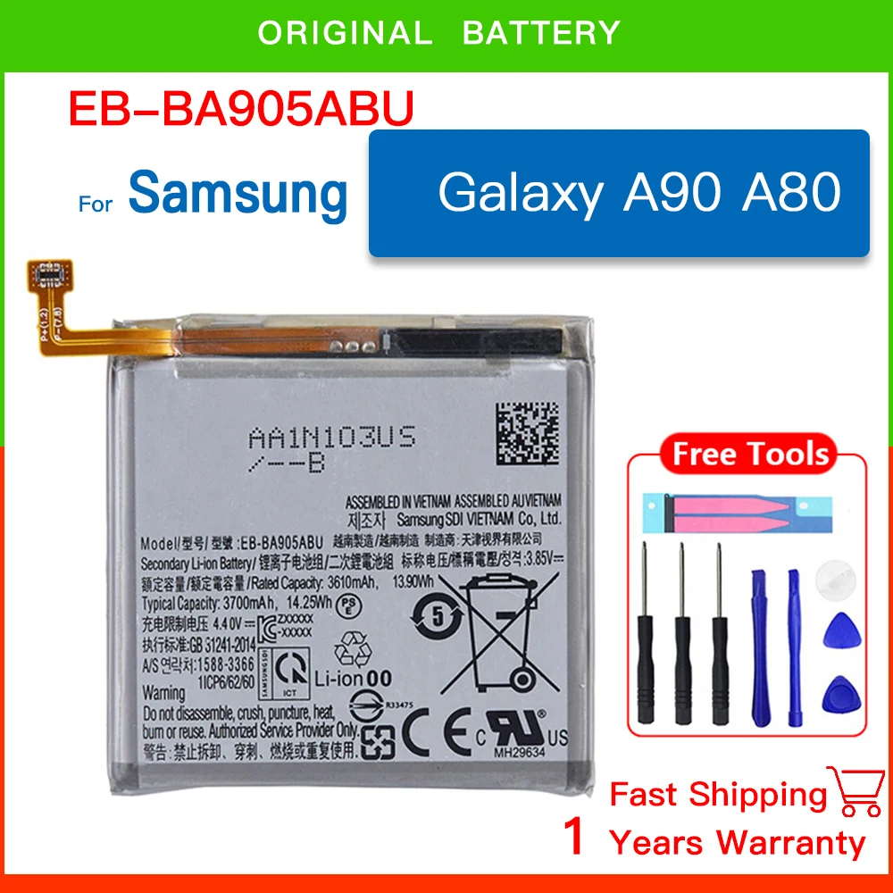 EB-BA905ABU 3700 мАч Новый высококачественный аккумулятор для телефона Samsung Galaxy A90 A80
