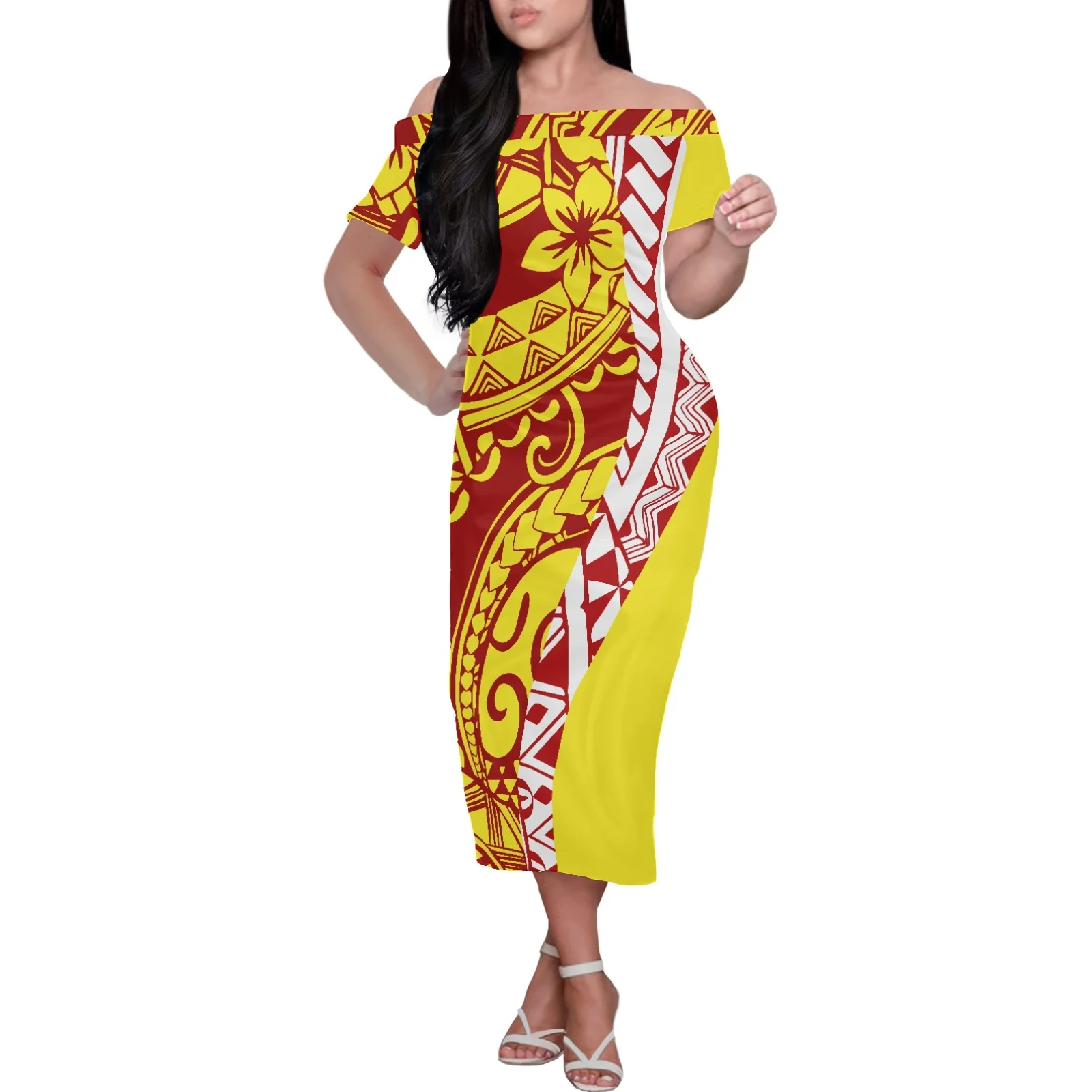 Polynesian Tribal Hawaiian Totem Tattoo Hawaii Prints Clothes Robe Women's Elegant Tight Midi Off Shoulder Holiday Dress Party 
Polynesian Tribal Hawaiian Totem Tattoo Hawaii Prints Clothes Robe Women's Elegant Tight Midi Off Shoulder Holiday Dress Party