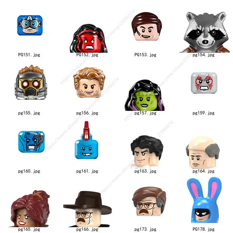 Single PG151-PG180 models Figures Head accessories Building Blocks Series-137
Single PG151-PG180 models Figures Head accessories Building Blocks Series-137