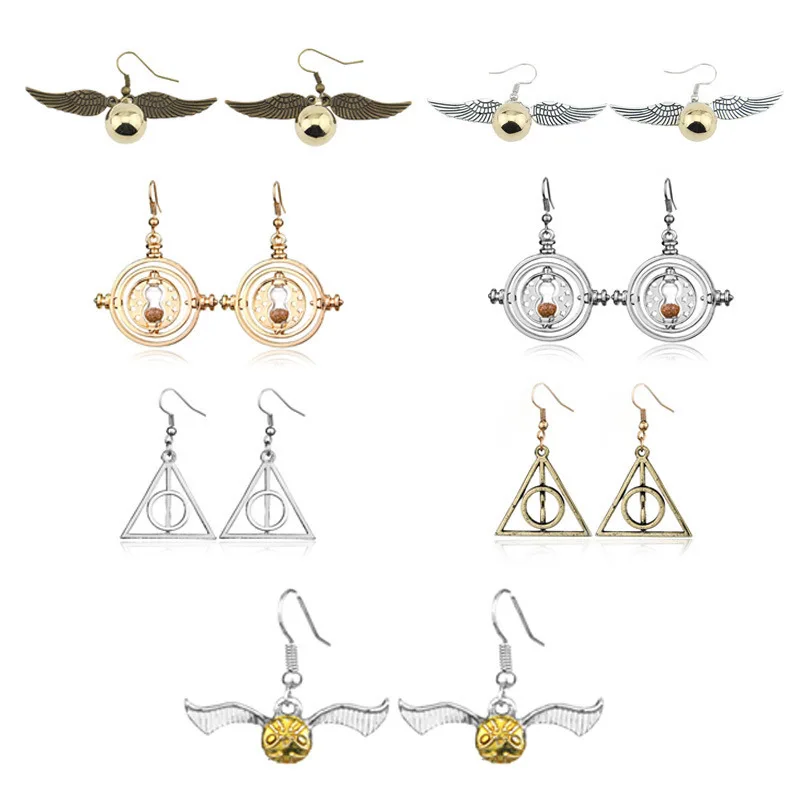 Harries Potters Film and Television Surrounding Golden Snitch Luna Time Time Converter Hourglass Triangle Horcrux Earring Hook
Harries Potters Film and Television Surrounding Golden Snitch Luna Time Time Converter Hourglass Triangle Horcrux Earring Hook