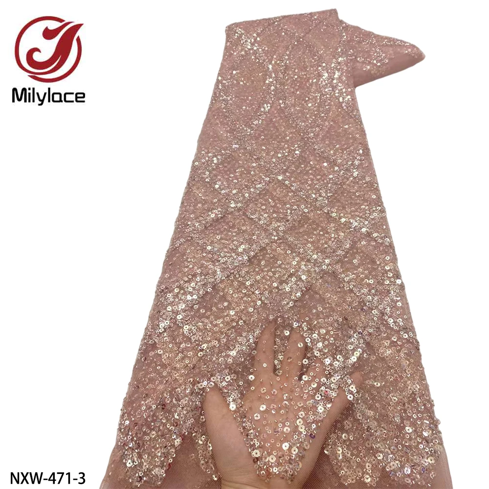 High Quality Lace Sequins Beaded Lace Materials African Materials Lace Fabric 5 Yards Wedding Dress Net Cloth NXW-471
High Quality Lace Sequins Beaded Lace Materials African Materials Lace Fabric 5 Yards Wedding Dress Net Cloth NXW-471