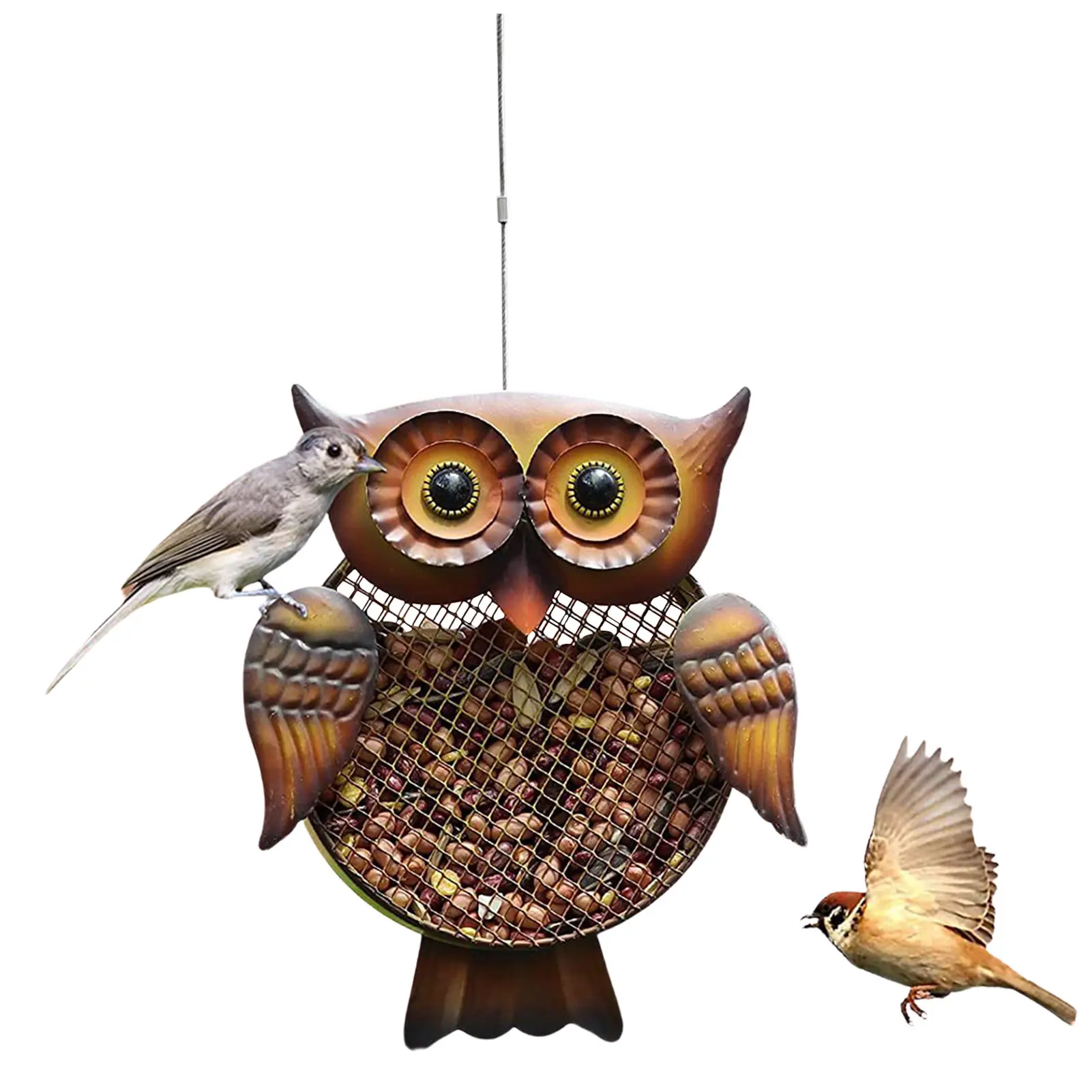 Owl-shaped Bird Feeder Wild Bird Feeder With Metal Mesh Outside Squirrel Proof Birdfeeder Decoration For Tree Garden Backyard
Owl-shaped Bird Feeder Wild Bird Feeder With Metal Mesh Outside Squirrel Proof Birdfeeder Decoration For Tree Garden Backyard