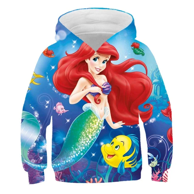 Spring And Autumn Disney Series Ariel Princess Hoodies Girls Long Sleeves Fashion Sweatshirts Mermaid Cartoon Casual Hooded Tops
Spring And Autumn Disney Series Ariel Princess Hoodies Girls Long Sleeves Fashion Sweatshirts Mermaid Cartoon Casual Hooded Tops