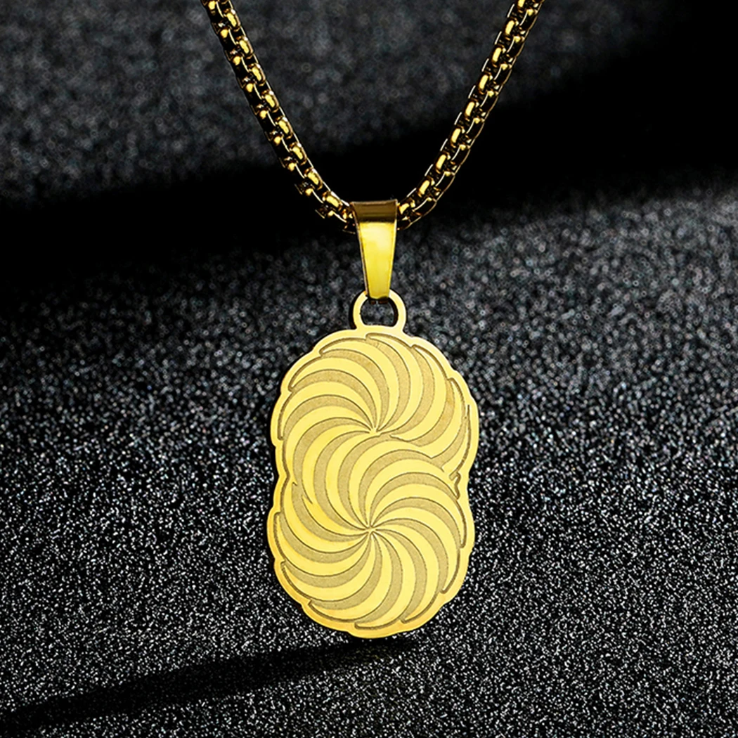 

CHENGXUN Spiral infinite figure 8 Pendant Necklace for Women Men Steel Endless Tornado Charm Neck Chain Hypnotize Amulet Jewelry