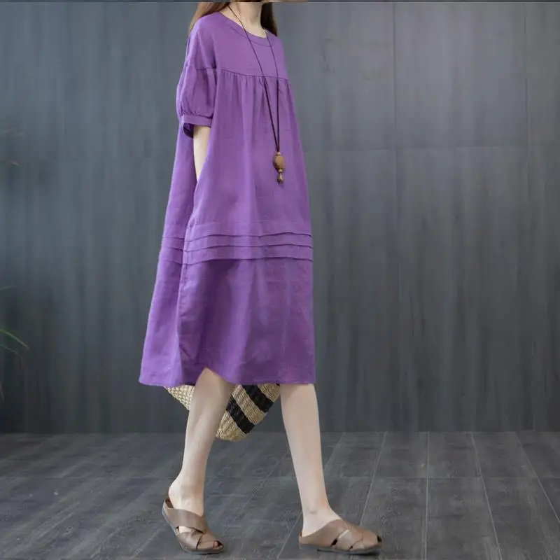 Women Cotton Linen Casual Dress New 2022 Summer Simple Style Vintage Splicing Fold Ladies Elegant A-line Long Pregnant Dresses
Women Cotton Linen Casual Dress New 2022 Summer Simple Style Vintage Splicing Fold Ladies Elegant A-line Long Pregnant Dresses