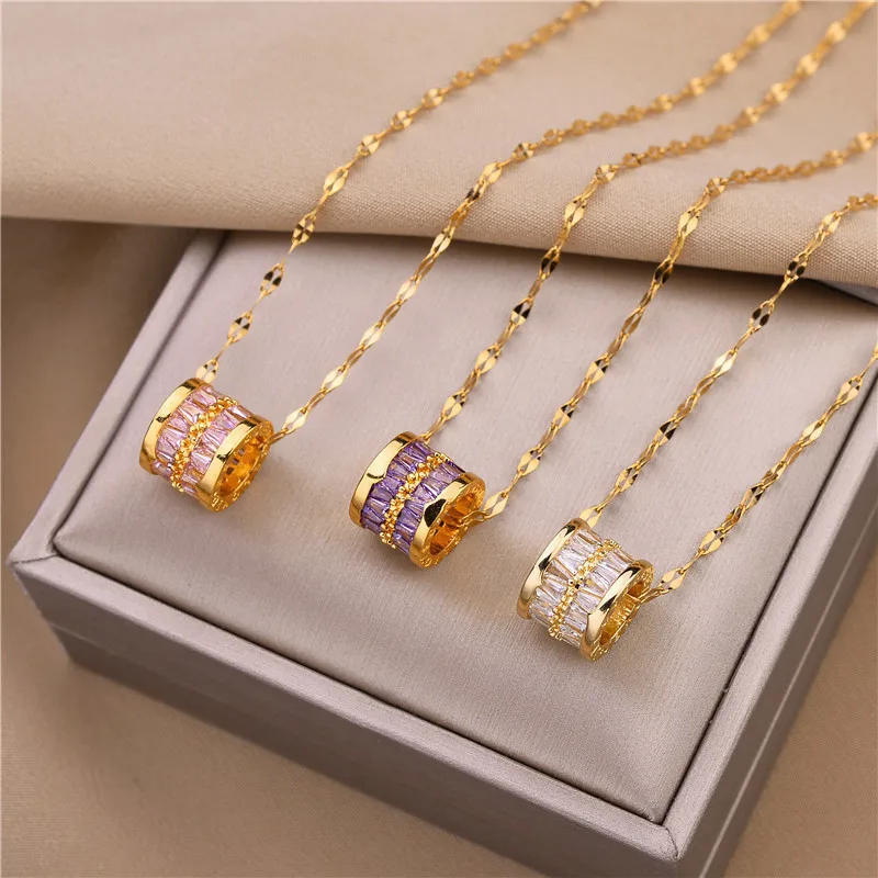Korean Fashion Sweet Lucky Crystal Pendant Necklace for Women Cute Sexy Ladies Wedding Jewelry Female Stainless Steel Neck Chain
Korean Fashion Sweet Lucky Crystal Pendant Necklace for Women Cute Sexy Ladies Wedding Jewelry Female Stainless Steel Neck Chain