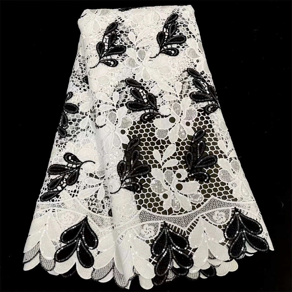 PGC Black and White Cord Lace For African Party Tissu Guipure Lace Materials Nigerian Lace Textile High Quality 5 Yards LY609
PGC Black and White Cord Lace For African Party Tissu Guipure Lace Materials Nigerian Lace Textile High Quality 5 Yards LY609