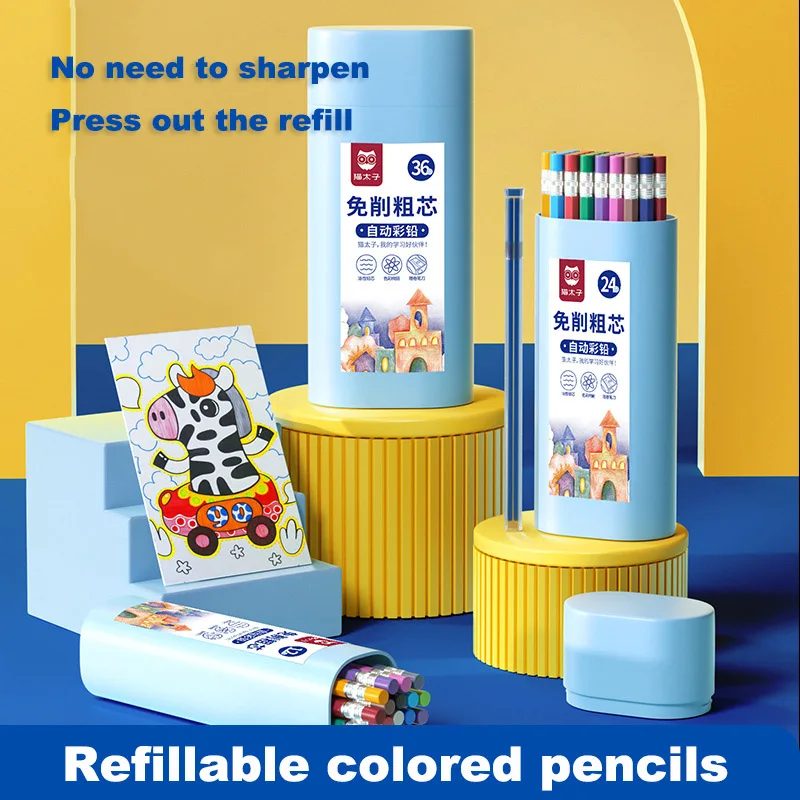 Funny Non-sharpening Mechanical Colored Pencils Set Refillable Refill Lead for Kids Artist Painting Drawing Oil Color Pencil
Funny Non-sharpening Mechanical Colored Pencils Set Refillable Refill Lead for Kids Artist Painting Drawing Oil Color Pencil