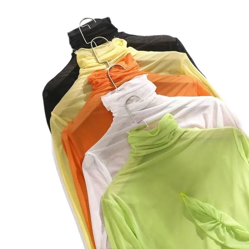 Long sleeved candy colored gauze bottoming t-shirt ice silk T-shirt women's summer sun protection clothes P3 852
Long sleeved candy colored gauze bottoming t-shirt ice silk T-shirt women's summer sun protection clothes P3 852