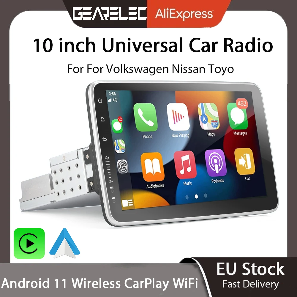 Universal Carplay Android Auto Car Radio Multimedia Video WiFi GPS Bluetooth FM 360 Degree Rotatable Touch Screen
Universal Carplay Android Auto Car Radio Multimedia Video WiFi GPS Bluetooth FM 360 Degree Rotatable Touch Screen