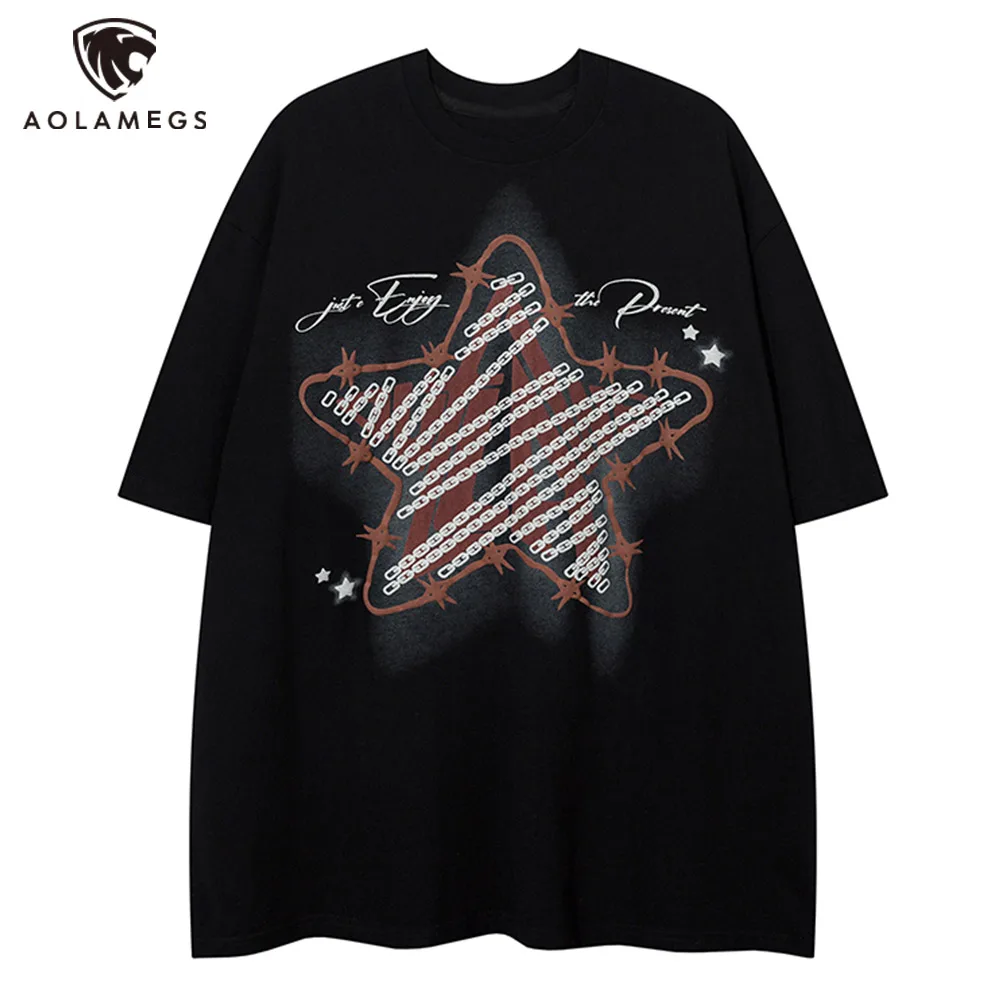 Streetwear Men's Oversized Tshirt Pentagrams Embroidery T-shirts Summer High Street Punk Short Sleeves Hip Hop Fashion Clothing
Streetwear Men's Oversized Tshirt Pentagrams Embroidery T-shirts Summer High Street Punk Short Sleeves Hip Hop Fashion Clothing