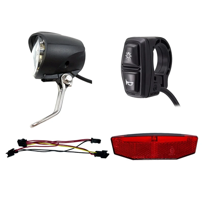 Electric Bike 12/24/36/48/60/72V Headlight Front Tail Rear Warning Lights LED Night Spotlight Head Light Cycling Ebike
Electric Bike 12/24/36/48/60/72V Headlight Front Tail Rear Warning Lights LED Night Spotlight Head Light Cycling Ebike