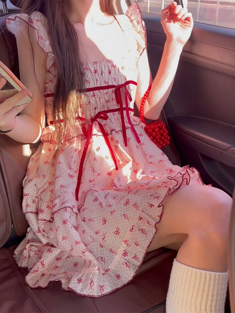 One Piece Dress Korean Fashion Sleeveless Bow Kawaii Lolita Dress Women 2023 Summer Casual Elegant Y2k Mini Dress Beach Chic
One Piece Dress Korean Fashion Sleeveless Bow Kawaii Lolita Dress Women 2023 Summer Casual Elegant Y2k Mini Dress Beach Chic