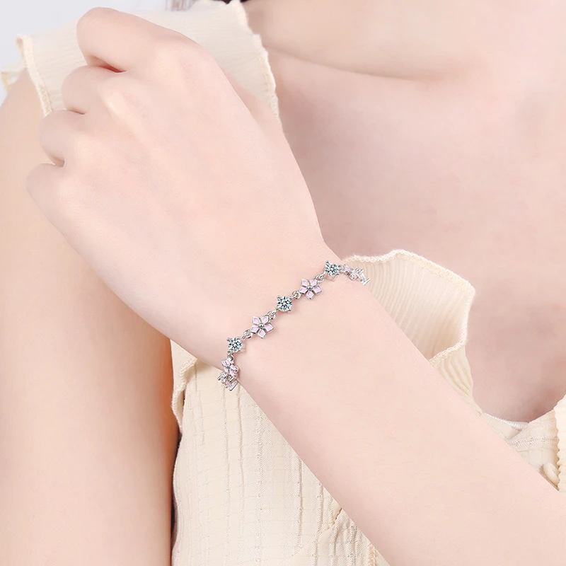Newest Fresh Girl's Lovely Pink Cherry Blossoms Charm Bracelets Spring Romantic Simple Link And Chain Bracelet Accessories Gifts
Newest Fresh Girl's Lovely Pink Cherry Blossoms Charm Bracelets Spring Romantic Simple Link And Chain Bracelet Accessories Gifts