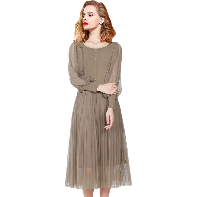 2022 spring new dress waist knitted stitching mesh fake two-piece bottoming A-line skirt mid-length
2022 spring new dress waist knitted stitching mesh fake two-piece bottoming A-line skirt mid-length