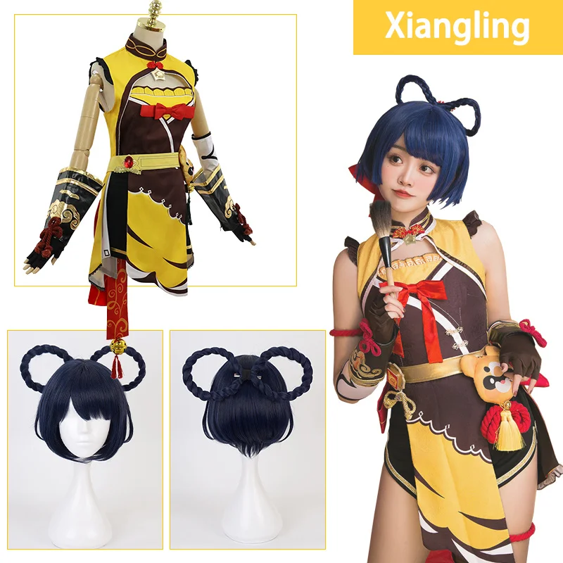 Костюм для косплея Xiangling, парик, Униформа, геншин ударт Гоба, плюшевая кукла, костюм на Хэллоуин
Костюм для косплея Xiangling, парик, Униформа, геншин ударт Гоба, плюшевая кукла, костюм на Хэллоуин