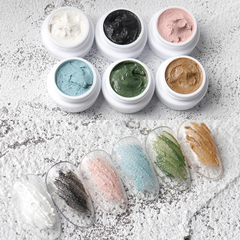 6 Color Nail Art Plaster Painting Gel 3D Flower Plaster Paint Gel for 3D DIY Sand Texture Drawing DIY Drawing Gypsum Nail Polish
6 Color Nail Art Plaster Painting Gel 3D Flower Plaster Paint Gel for 3D DIY Sand Texture Drawing DIY Drawing Gypsum Nail Polish